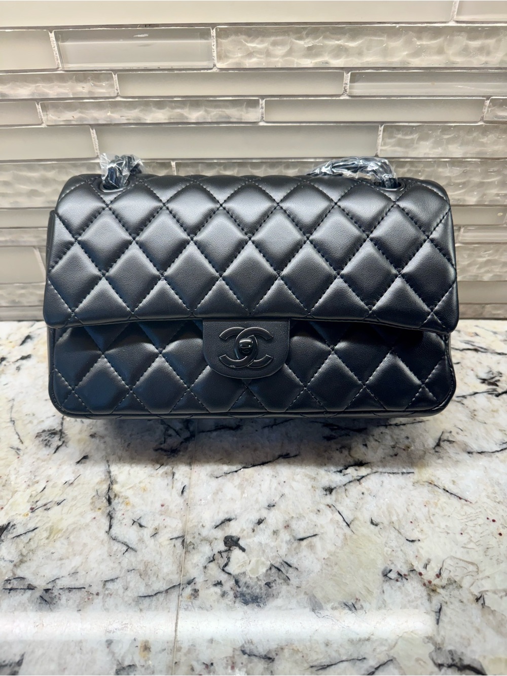 Quilted Classic Flap Bag in Black CC